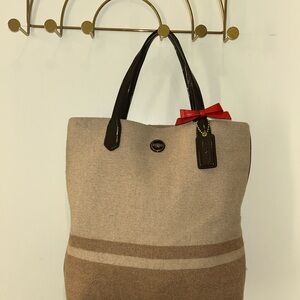 Coach Tan and Brown Tote Bag
